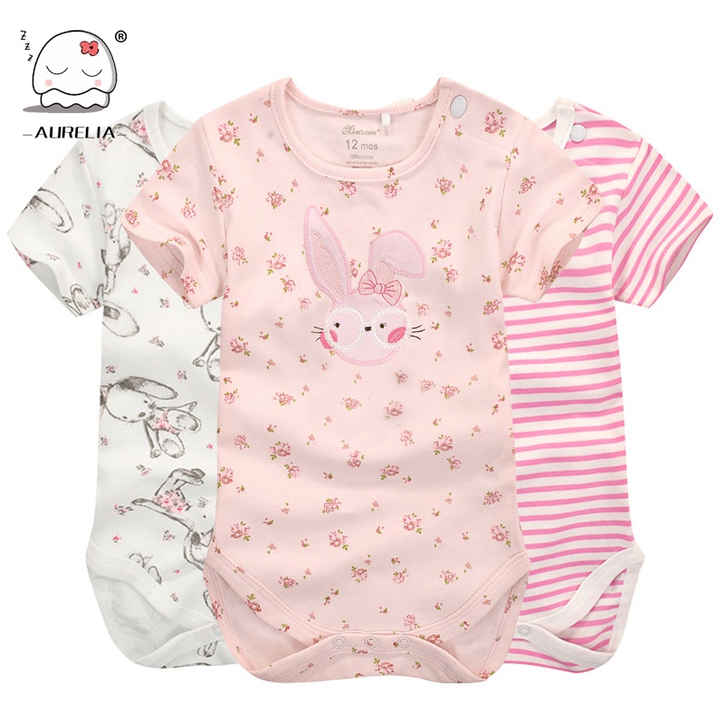 Moms Care Cartoon Cotton Baby Rompers Summer Short Sleeve Baby Wear Infant Jumpsuit Boys Girls Clothes Roupas De Bebe Infantil