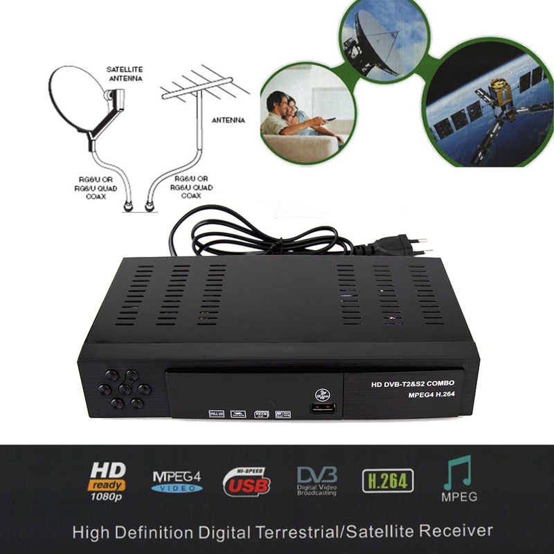 2016 Satellite receiver Digital DVB T2+S2 TV Tuner Receivable MPEG4 DVB-T2 TV Receiver T2 Tuner Free Shipping Support bisskey