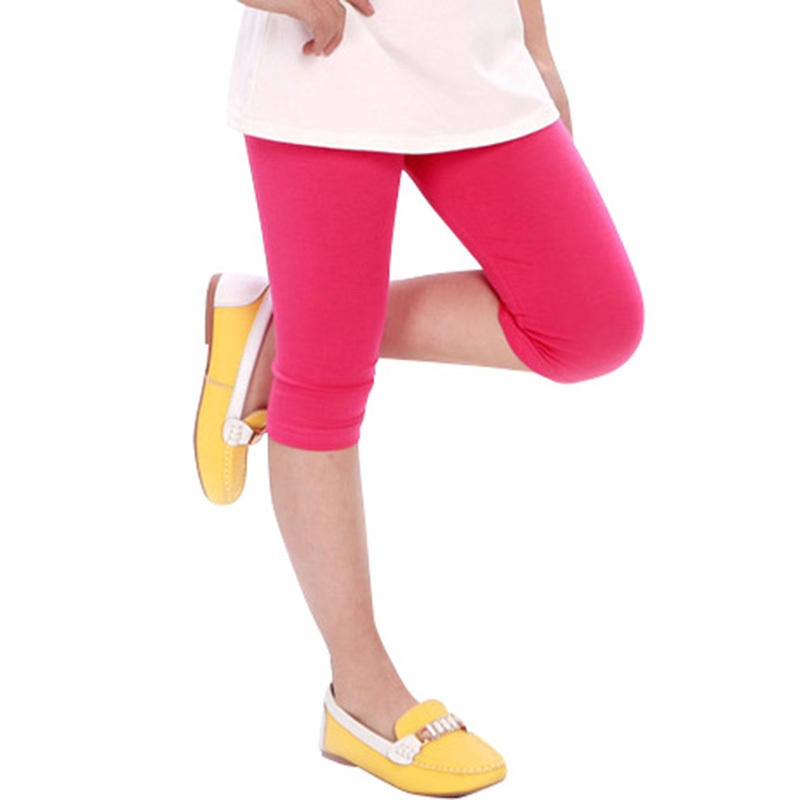 Wholesale Baby Kid Girl Candy Color Cotton Stretch Skinny Leggings Casual Capris Pant 2-7Y Hot