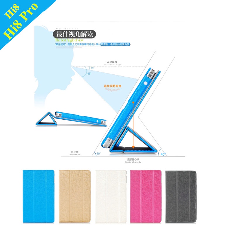 Clastic Three Floor HI8 Pro Stand Tablet Case For Chuwi Hi8 Flip Pu leather case +protectors