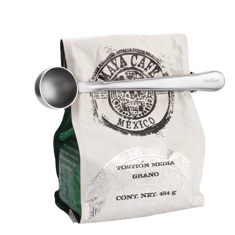 Stainless Steel Coffee Scoop with Bag Clip