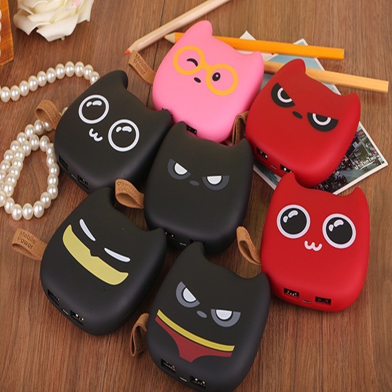 Funny Cartoon Little Devil 12000 mAh Dual USB Portable External Battery Charger Cargador Portatil Power Bank for Mobile Phone