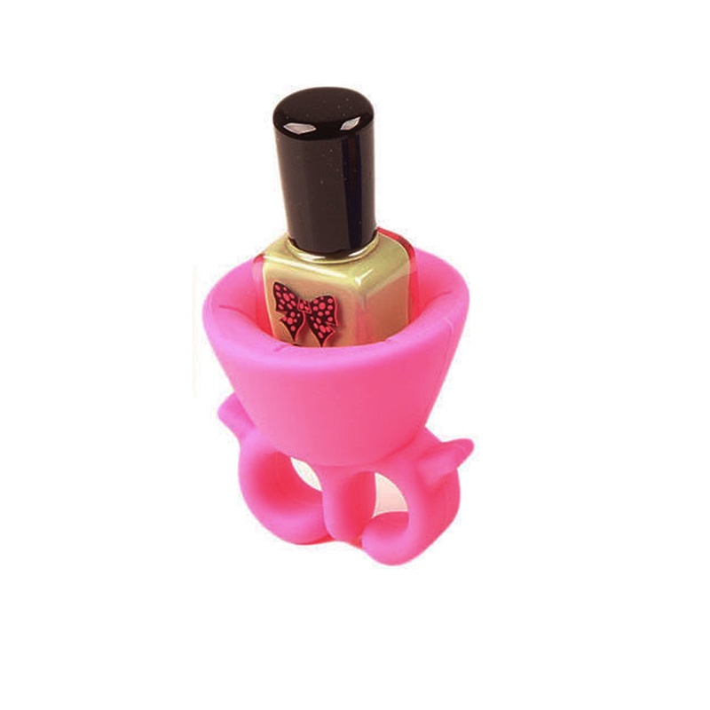 Creative Women Silicone Nail Polish Holder Multifunctional Wearable Nail Art Tips Polish Varnish Bottle Display Stand Holder