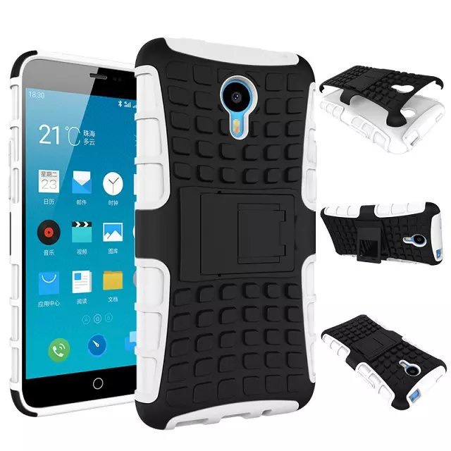 Heavy Duty Defender Hard Plastic Case With Silicon Cover With Hybrid Armor Kick Stand For MEIZU M1 NOTE Case