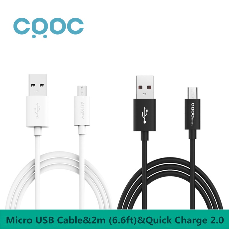 CRDC 6.6ft / 2m Micro USB Cable Universal Quick Charge Cable Charging Adapter for Samsung galaxy S6 S5 Sony HTC Smartphones etc