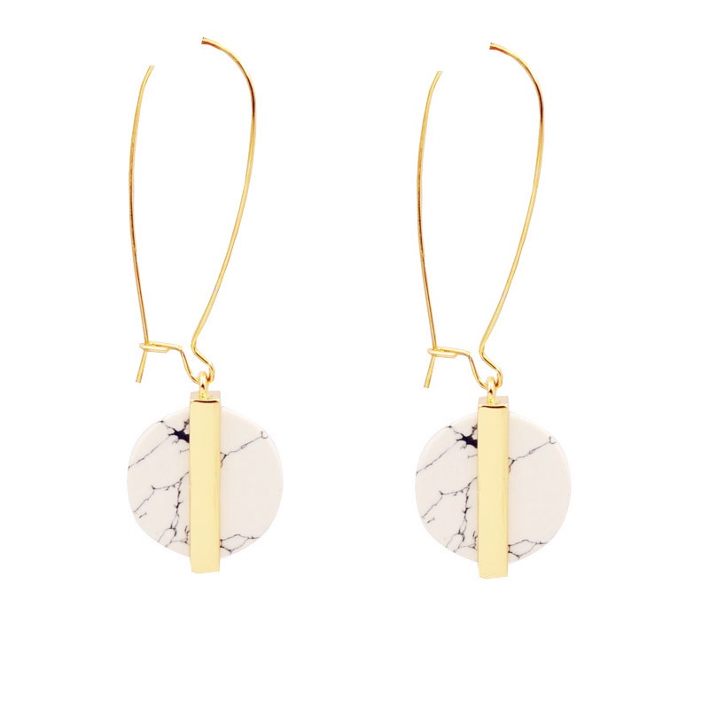 New fashion jewelry white turquoise round drop earring gift for women girl wholesale E3096
