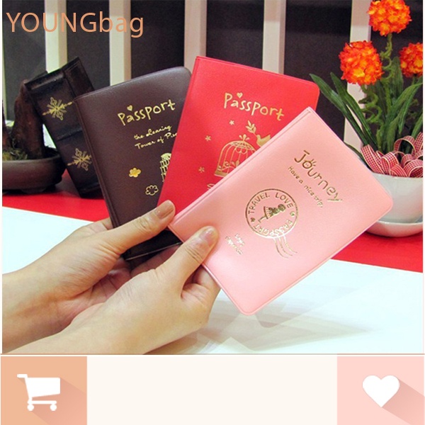 2015 HOT new cute passport cover card holder ticket case women wallet 3 color character cover to passport carteras mujer