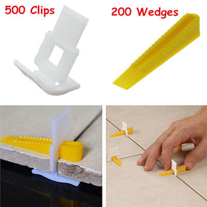 New 500 Clips With 200 Wedges Tile Leveler Spacers Lippage Tile Leveling System Tools Free Shipping