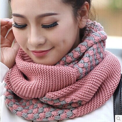 2016 Winter New Style Woman Knit Scarf Wool Scarves Inwinter knitting Women Ring Scarf Wholesale