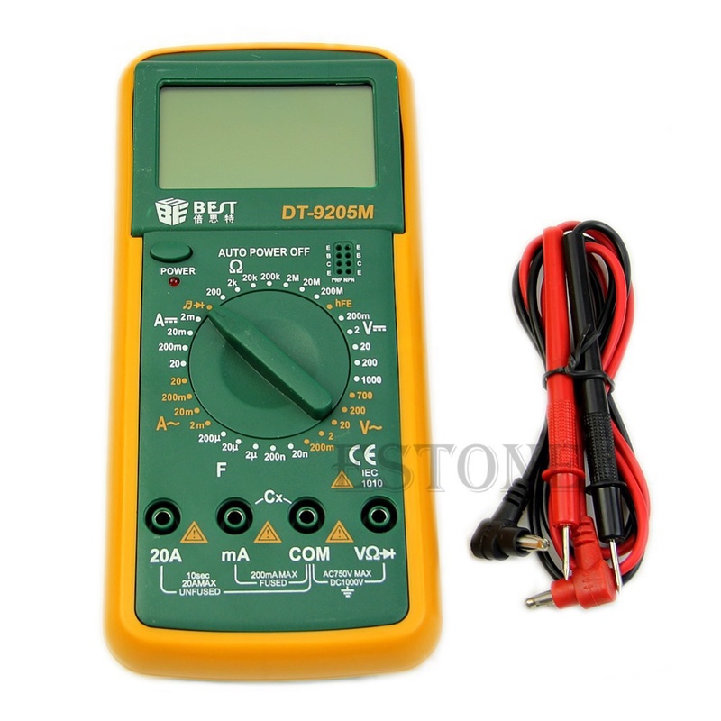 J34 Free Shipping DT9205M LCD Digital Multimeter Voltmeter Ohmmeter Ammeter Capacitance Tester Hot