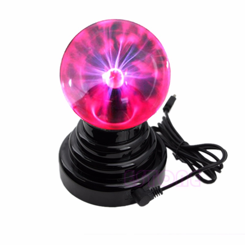 Hot Sale New USB Magic Black Base Glass Plasma Ball Sphere Lightning Party Lamp Light