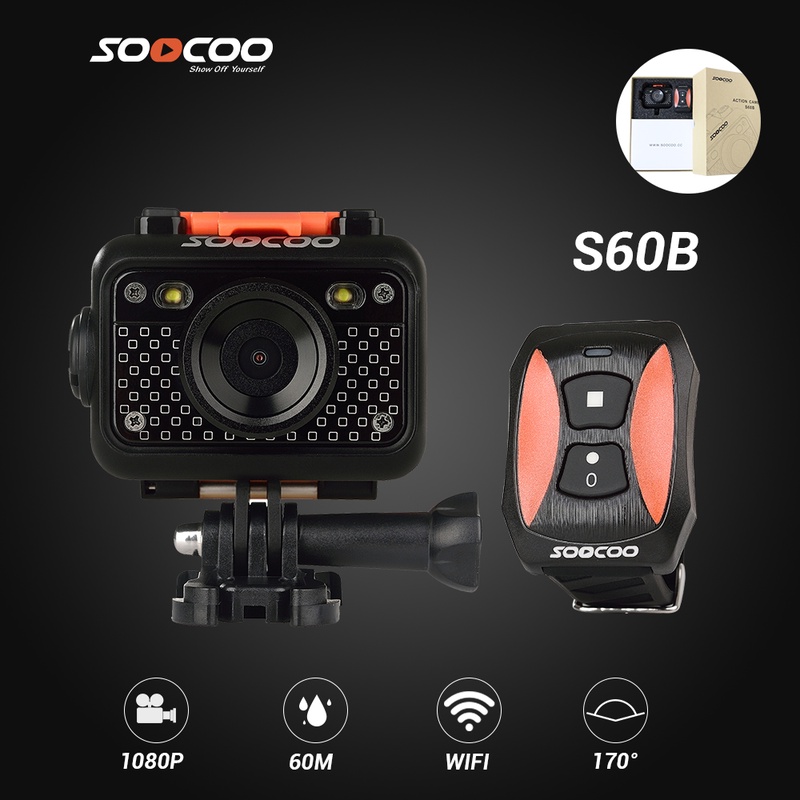 SOOCOO S60B Sport Action Camera Anti-Shock 60M Waterproof Wifi 1080P Full HD 170 Degree Lens Wireless Remote Control