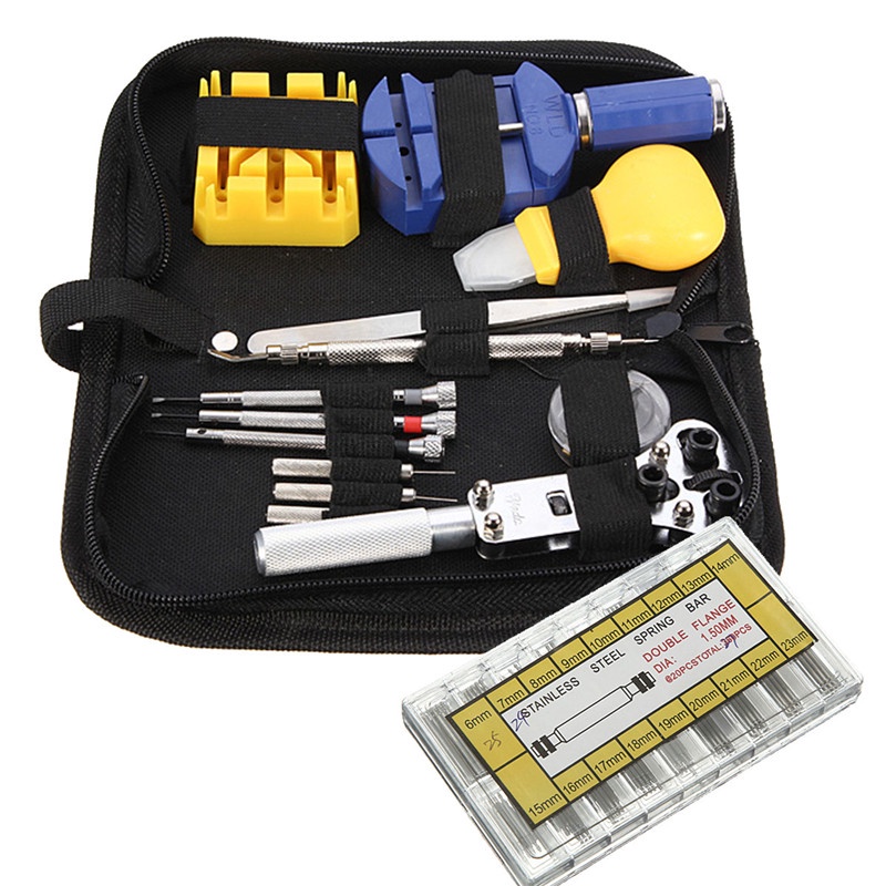373pcs Repair Tool Kit Set Watch Watchmaker Opener Remover Spring Pin Bar w/Case Watch Accessories