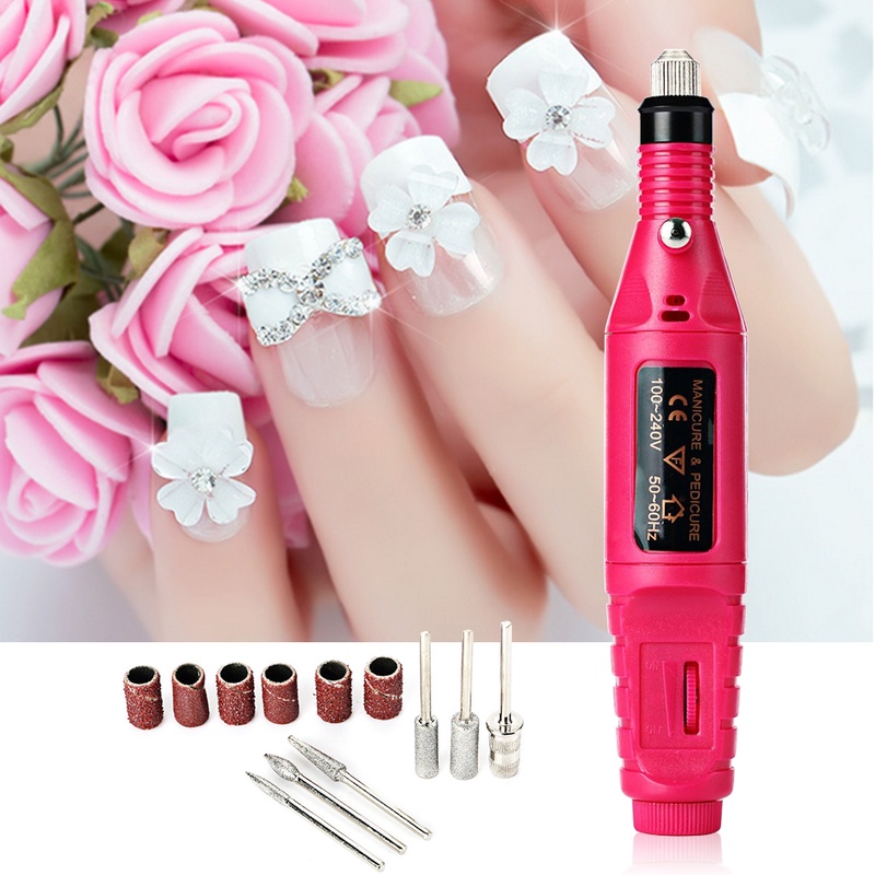 1set 6bits 20000rpm Professional Electric Manicure Machine Nail Drill art Pen Pedicure File Polish Shape Tool Feet Care Product