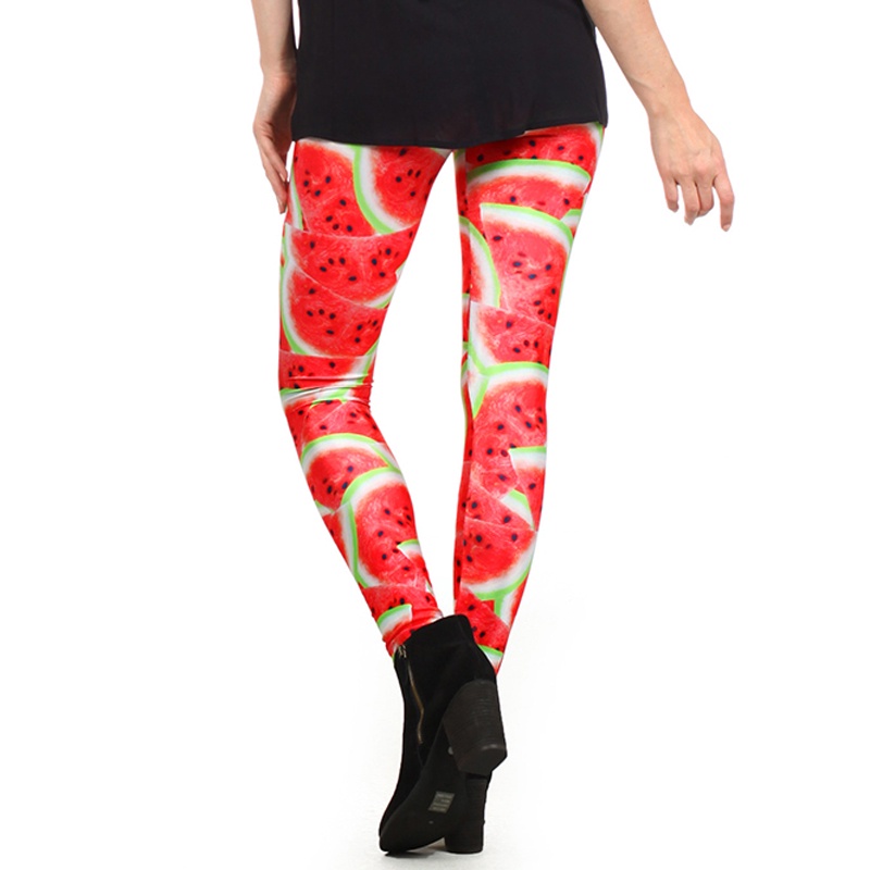 Parismodele Leggins Ladies Summer New Fashion Design Watermelon 3D Printed Trousers Stretch Slimming Pencil Pants Women Leggings
