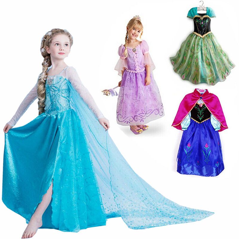 Free shipping only 8.5$! Retail frozen dress 2014 New girls Elsa & Anna frozen Dress For Girl Princess Dresses party costume