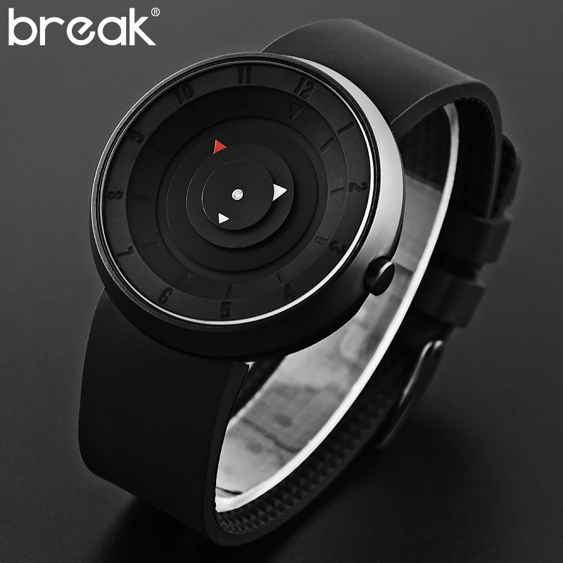 BREAK futuristic luxury men women black waterproof fashion casual military quartz hot brand sports watches relogios wristwatch
