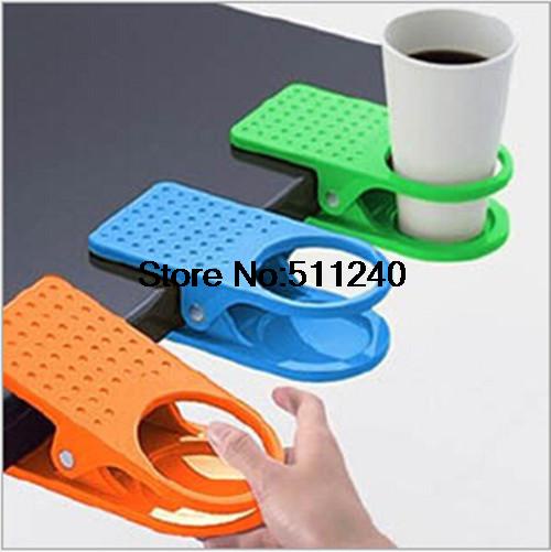 Free shipping Hot sale Drink Cup Coffee Holder Clip Desk Table Home Office Use