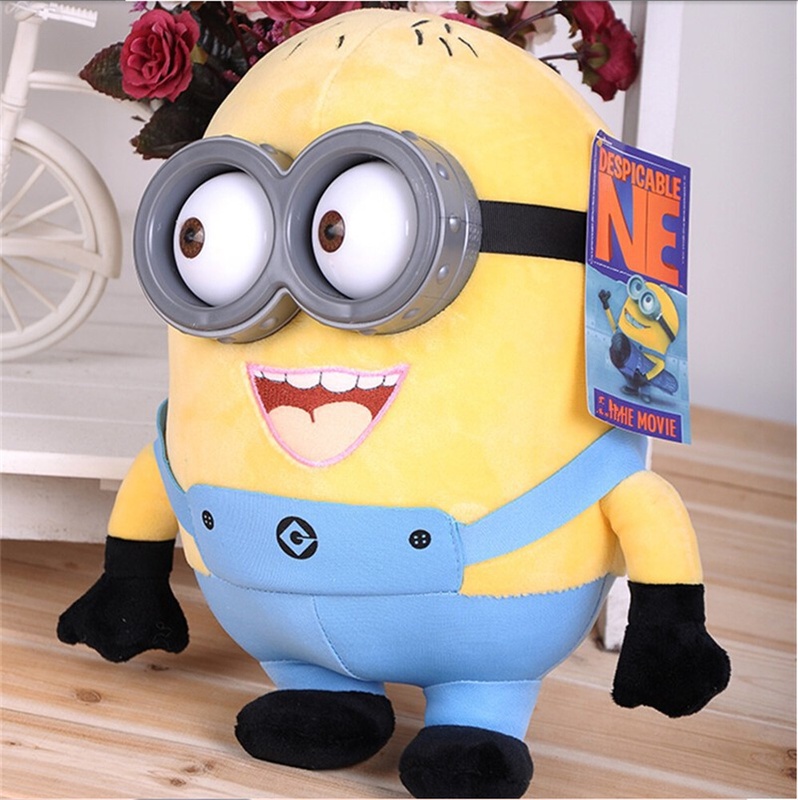Creative 18cm Despicable Me Plush Yellow Minion 3D Plastic eye Dolls Bonecos Toys for Children Gift