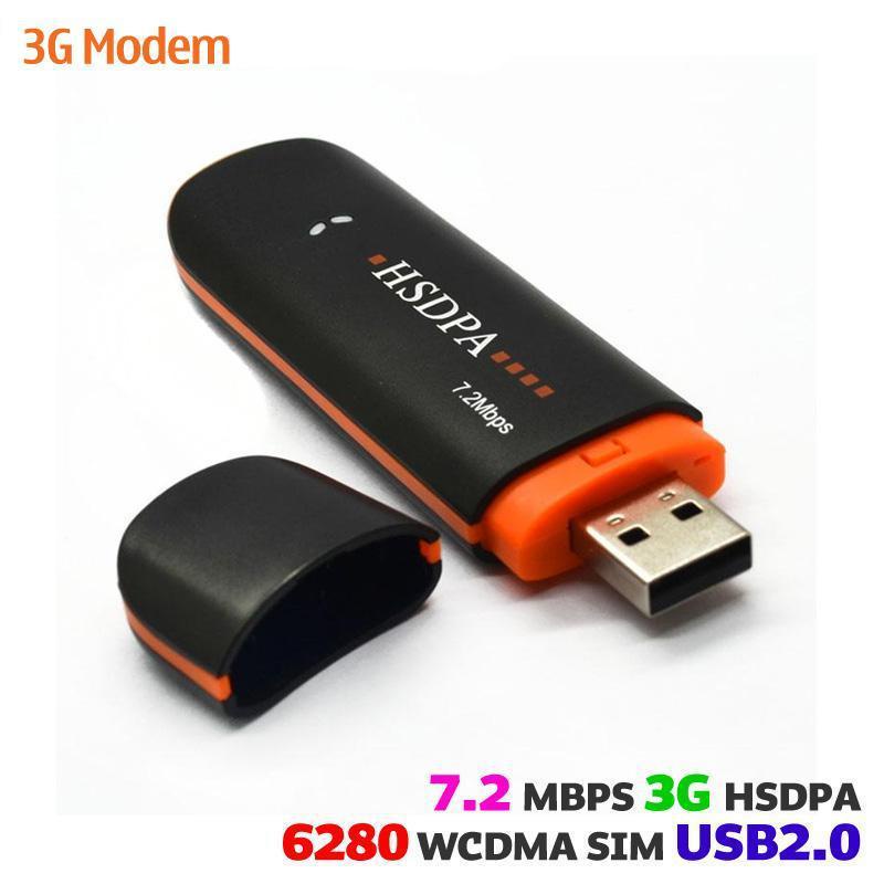 Unlocked 7.2Mbps 3G HSDPA 6280 WCDMA SIM USB2.0 Wireless Modem WLAN Network Card Adapter networking 3g usb key 3g usb modem