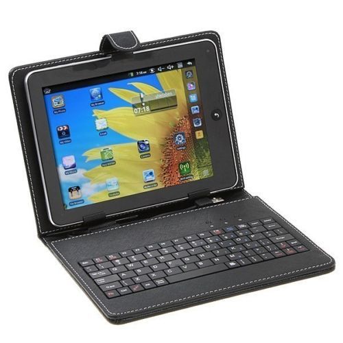 High Quality PU Leather Cover Stand USB 2.0 Keyboard Case For 8'' Tablet PC Black 2015 New Arrival