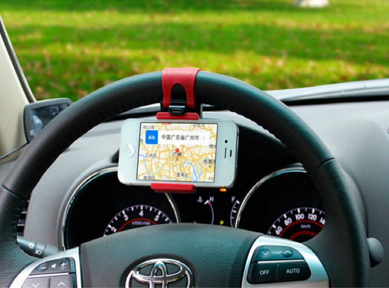 Universal Car Steering Wheel Mobile Phone Holder Elastic Design Mobile Phone Holder Stand For Smart Phone GPS MP4 PDA
