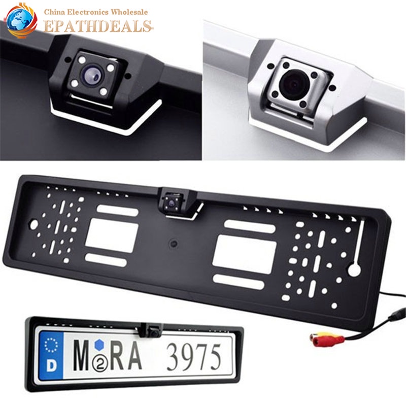 Waterproof European License Plate Frame Rear View Camera Auto Car Reverse Backup Parking Rearview Camera Night Vision 170 degree