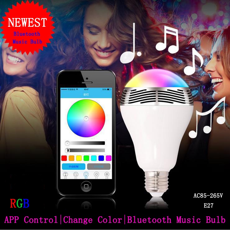 PlayBulb Wireless Bluetooth AUdio Speakers E27 LED RGB Light Music Bulb Lamp  Color Changing   via  WiFi App Control