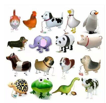 Free Shipping 10 PCS/lot Hybrid models of animal balloons, aluminum foil balloon animals, walking pet balloons children's toys