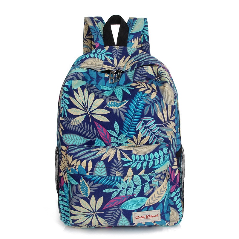 HETI 2015 Hot men and women printing leaves backpacks mochila rucksack fashion canvas bags retro casual school bags travel bags