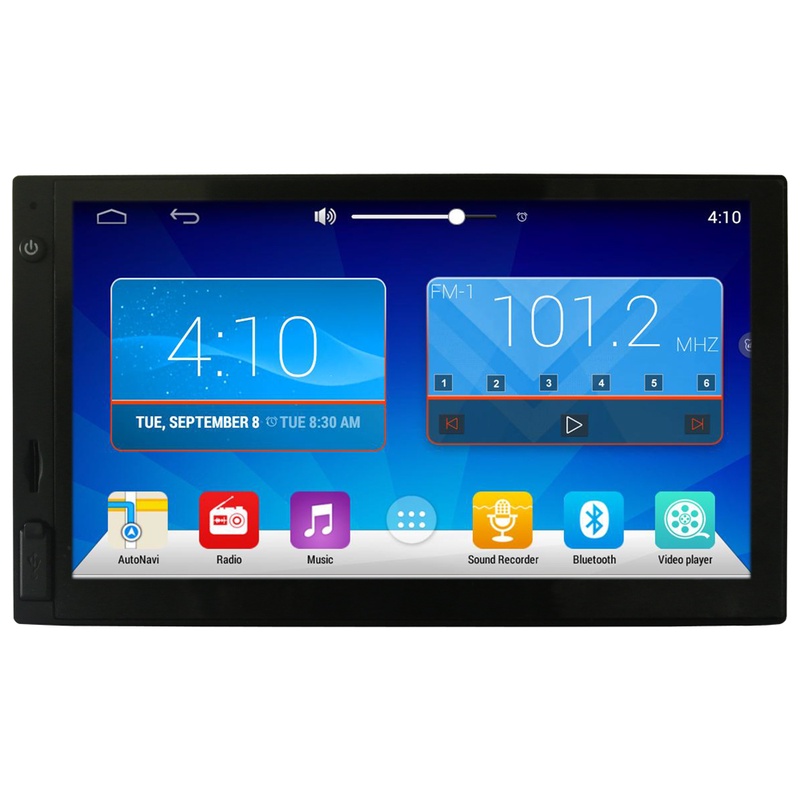 Android 2 DIN 4.4 Universal Car Stereo 7 inch 1024x600 GPS Navigation, WIFI Radio Bluetooth USB/SD Player 1.6G Quad Core CPU 1G