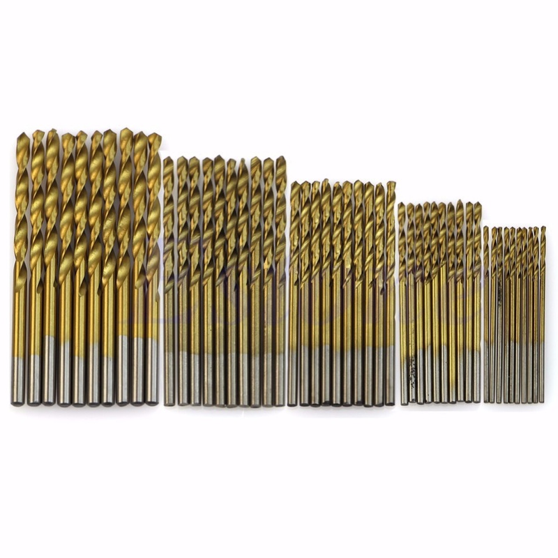 Free shipping 50Pcs Titanium Coated HSS High Speed Steel Drill Bit Set Tool 1/1.5/2/2.5/3mm