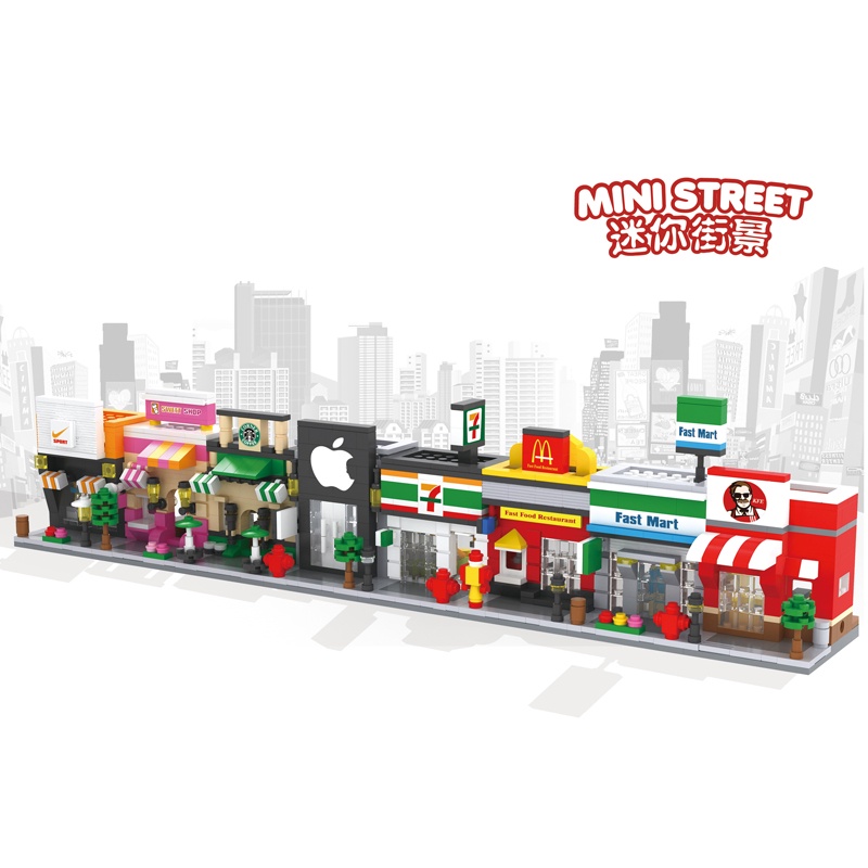 8 Sets 2015 New  Hsanhe Scene Mini Building Blocks Toys Architecture Nanoblocks Brinquedos Kids Educational Toy Compatible Legoe