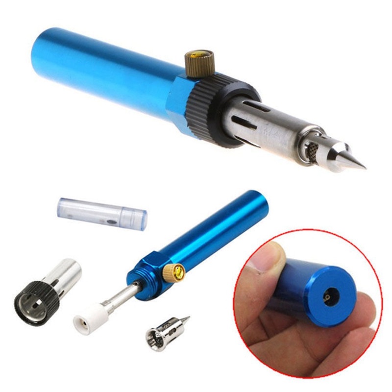 New Blue Cordless Welding Pen Burner Butane Gas Blow Torch Soldering Solder Iron Gun