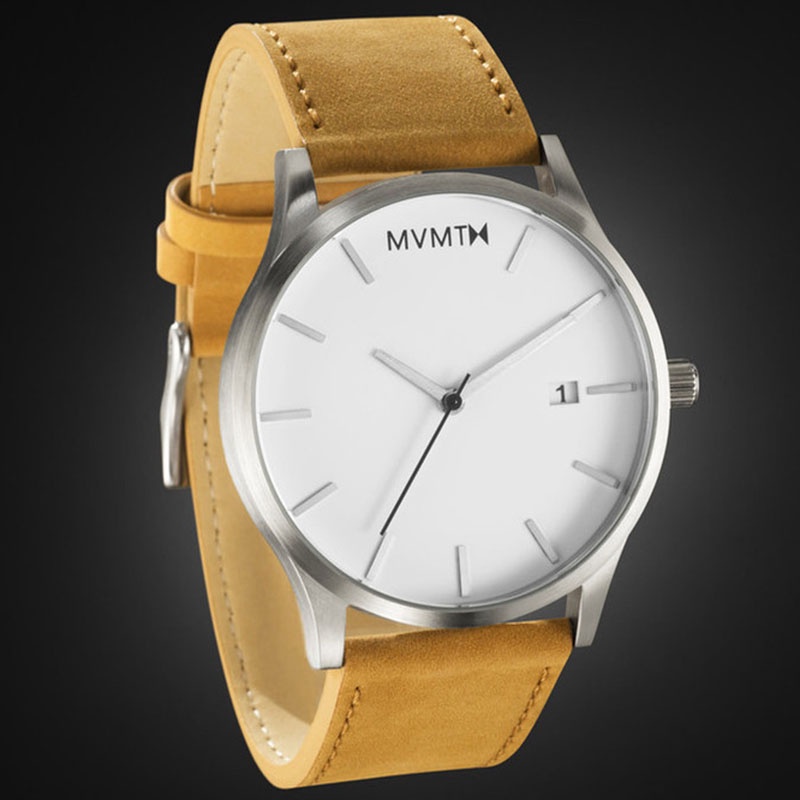 2015 New Fashion Brand MVMT Men's Sports Watches 45mm Vintage Quartz Military Watch Relogios Masculino Leather Strap Dress Watch