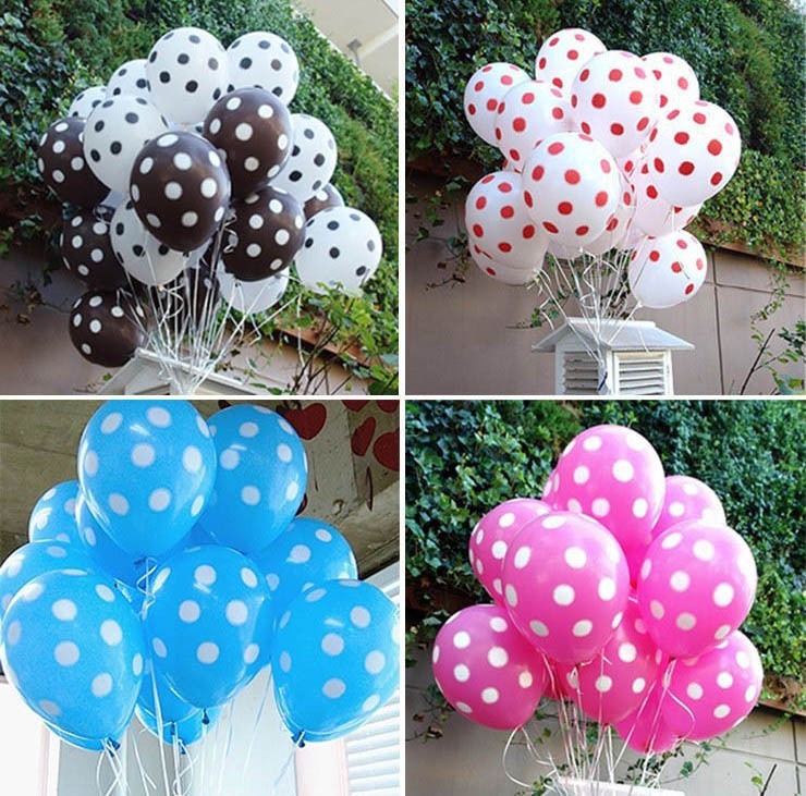 50pcs/lot Polka Dot Balloons wedding marry marriage room decoration 12 inch round ballon party decoration children toys