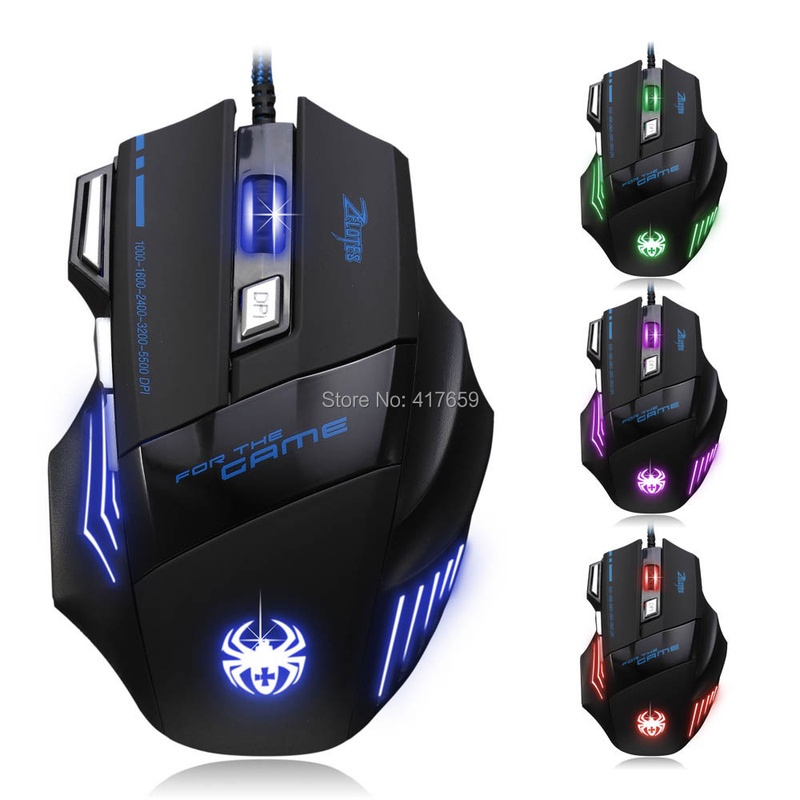 5500 DPI 7 Button LED Optical USB Wired Gaming Mouse Mice For Pro Laptop Gamer Computer Accessories Free Shipping