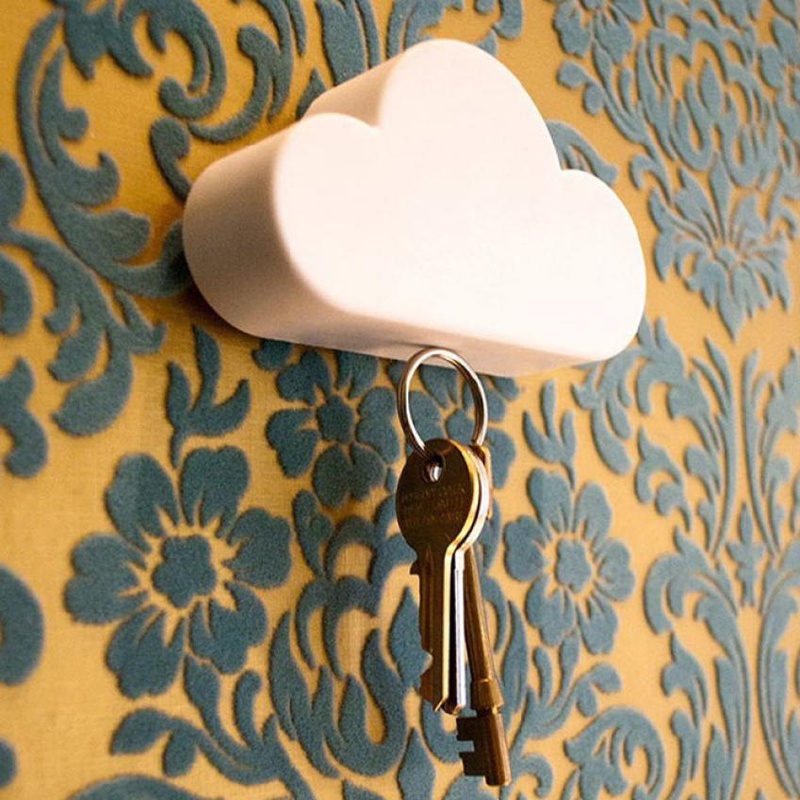 New Qualified Creative Novelty Home Storage Holder White Cloud Shape Magnetic Magnets Key Holder dig638
