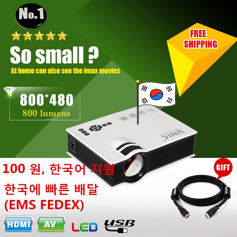 Fast shipping Support Korean original 2015 New UC40 Projector Mini Pico portable proyector Projector AV  A/V USB & SD HDMI