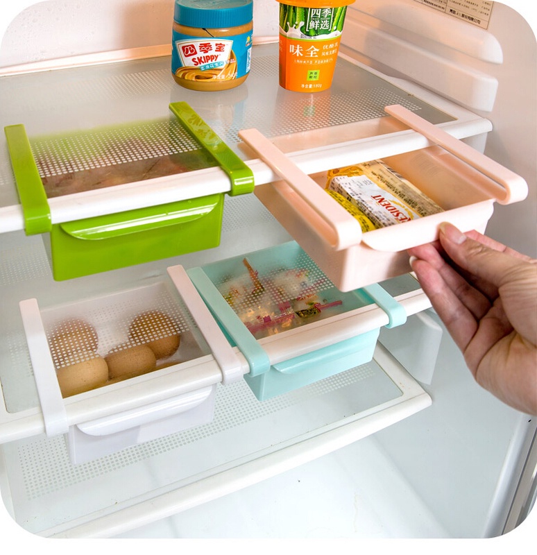 Refrigerator Organizer Rack Egg Storage Basket Refrigerator Snacks Storage Box Kitchen Shelves