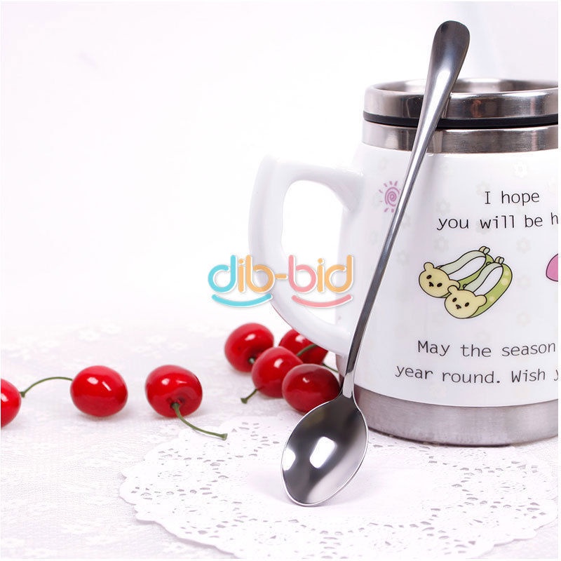 6x Long Stainless Steel Ice Cream Cocktail Teaspoons Coffee Soup Tea Spoons 2pcs/set
