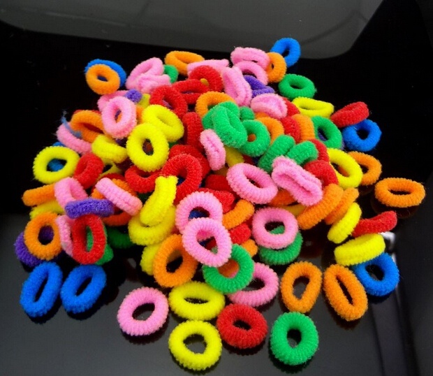 100pcs/lot Colorful Child Kids Hair Holders Cute Rubber Bands Hair Elastics Accessories Girl Charms Tie Gum