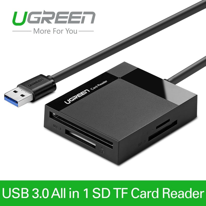 Ugreen All In 1 USB 3.0 Smart Card Reader Flash Multi Memory Card Reader USB for TF for SD for CF for MS Card Adapter