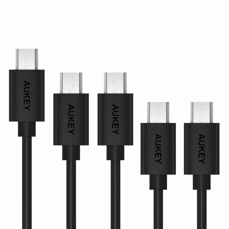 AUKEY 5 Pack  Quick Charge Micro USB Cables Micro USB Sync & Charging Cables for Android Smartphones and MP3 Players