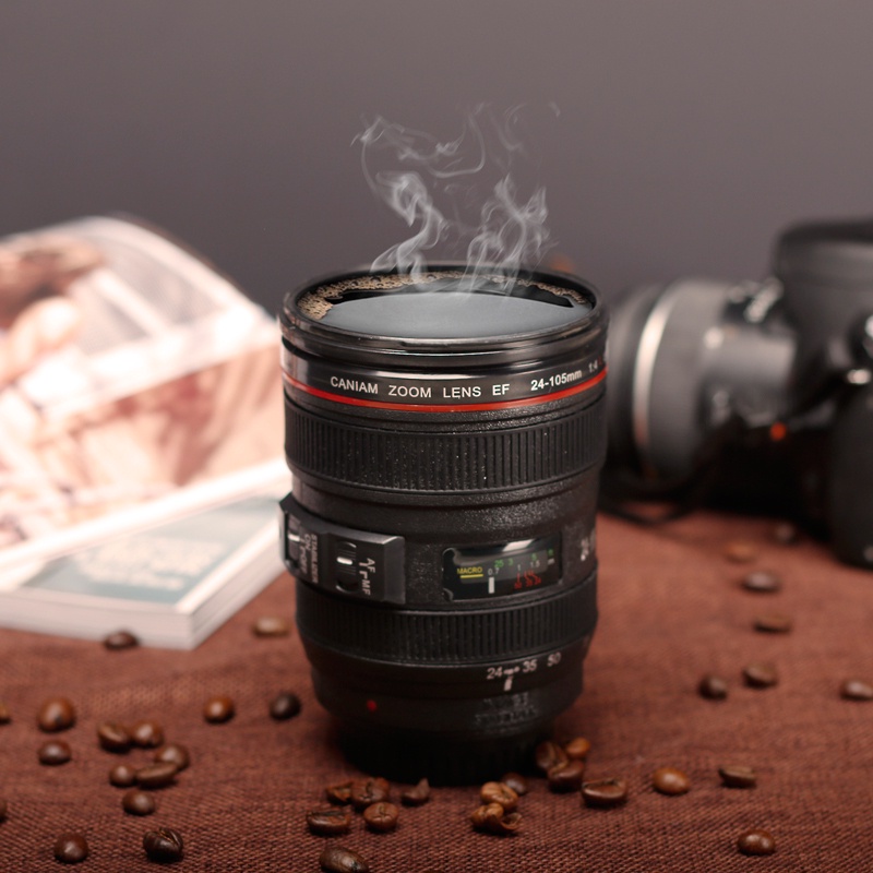 New Coffee Lens Emulation Camera Mug Cup Beer Cup Wine Cup Without Lid Black Plastic Cup&Caniam; Logo 480ML M126  MUG-20
