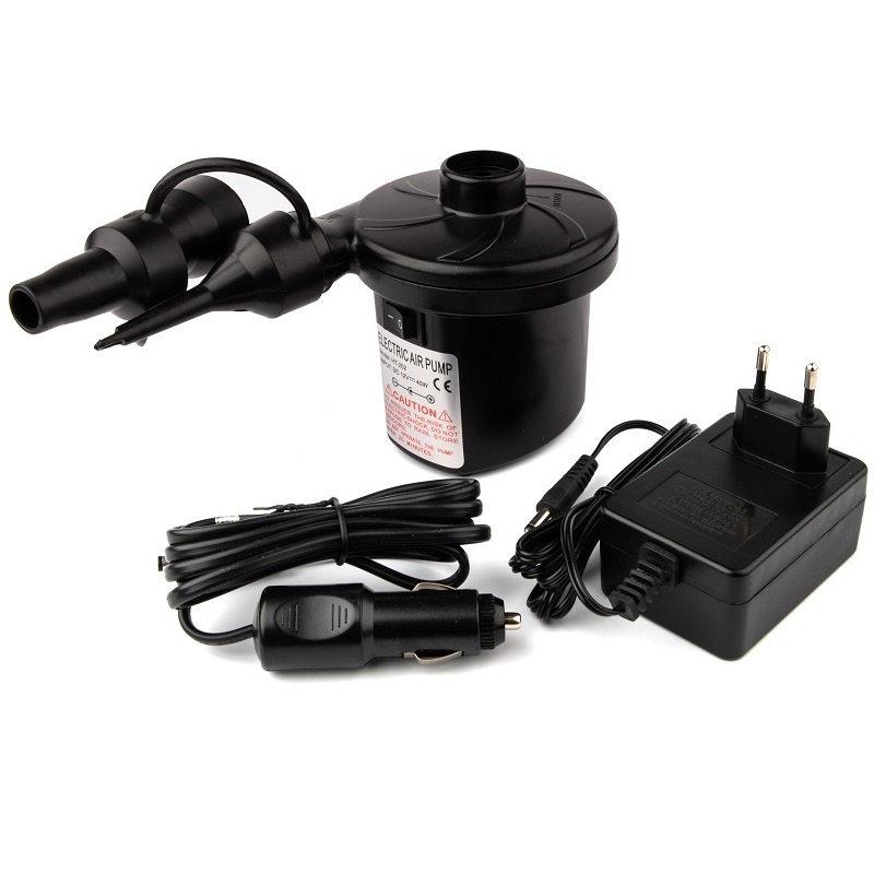 AC/DC 12V 240V ELECTRIC AIR PUMP INFLATOR AIRBED MATTRESS BLOW DEFLATOR MAINS EU Adapter With 3 Different Nozzles YB052-SZ
