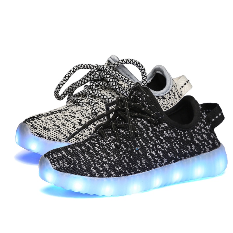 Eur25-35 usb charging breathable summer children basket led shoes kids with lights up luminous shoes for girls&boys; sneakers
