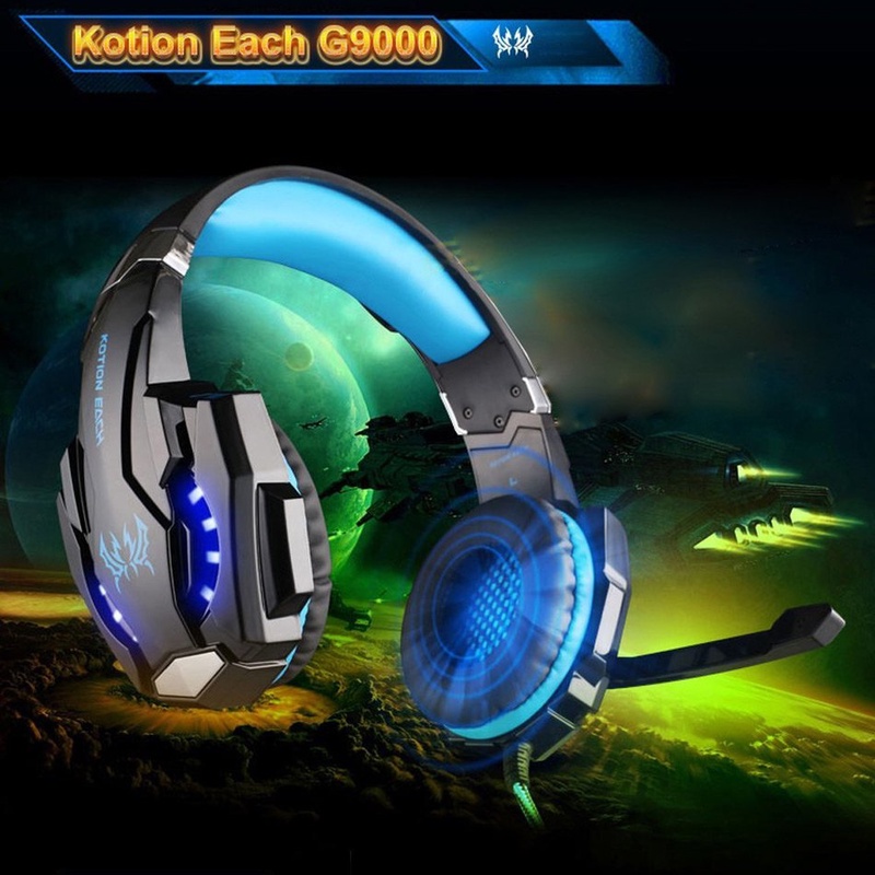 KOTION EACH G9000 3.5mm Game Gaming Headphone Headset Earphone With Mic LED Light For Laptop Tablet /PS4 / Mobile Phones Xiaomi