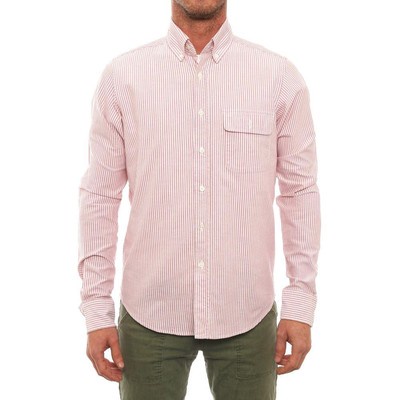 Gant The MB Striped Oxford Button Down Men Regular 100% Cotton US S Pink Casual