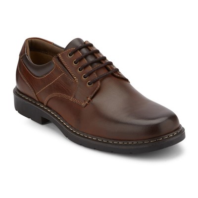 Dockers Men's Norwich Genuine Leather Rugged Oxford Shoe with NeverWet® Cognac